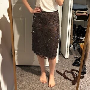 Brown Sequin Skirt _M